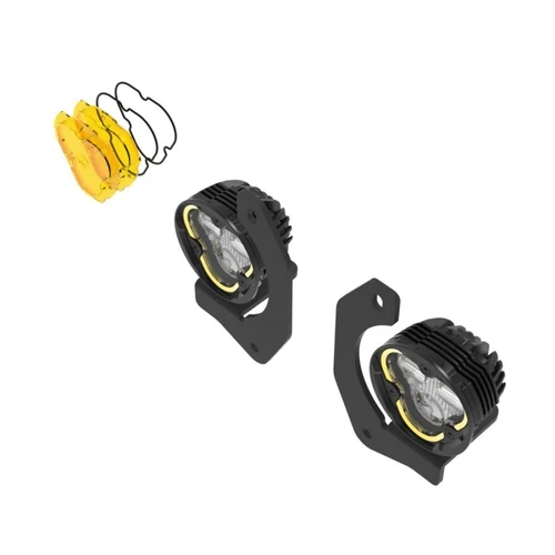KC HiLiTES FLEX ERA 3 Dual Mode SAE Fog LED 2-Light Master Kit, Jeep JK/JL/JT Steel Bumpers