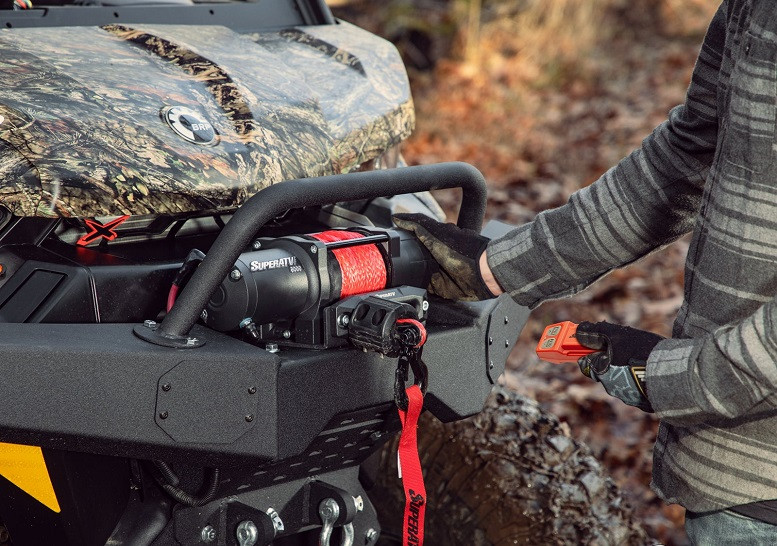 Kubota RTV 6000 Lb. Black Ops Synthetic Rope Winch by SuperATV WN-6000