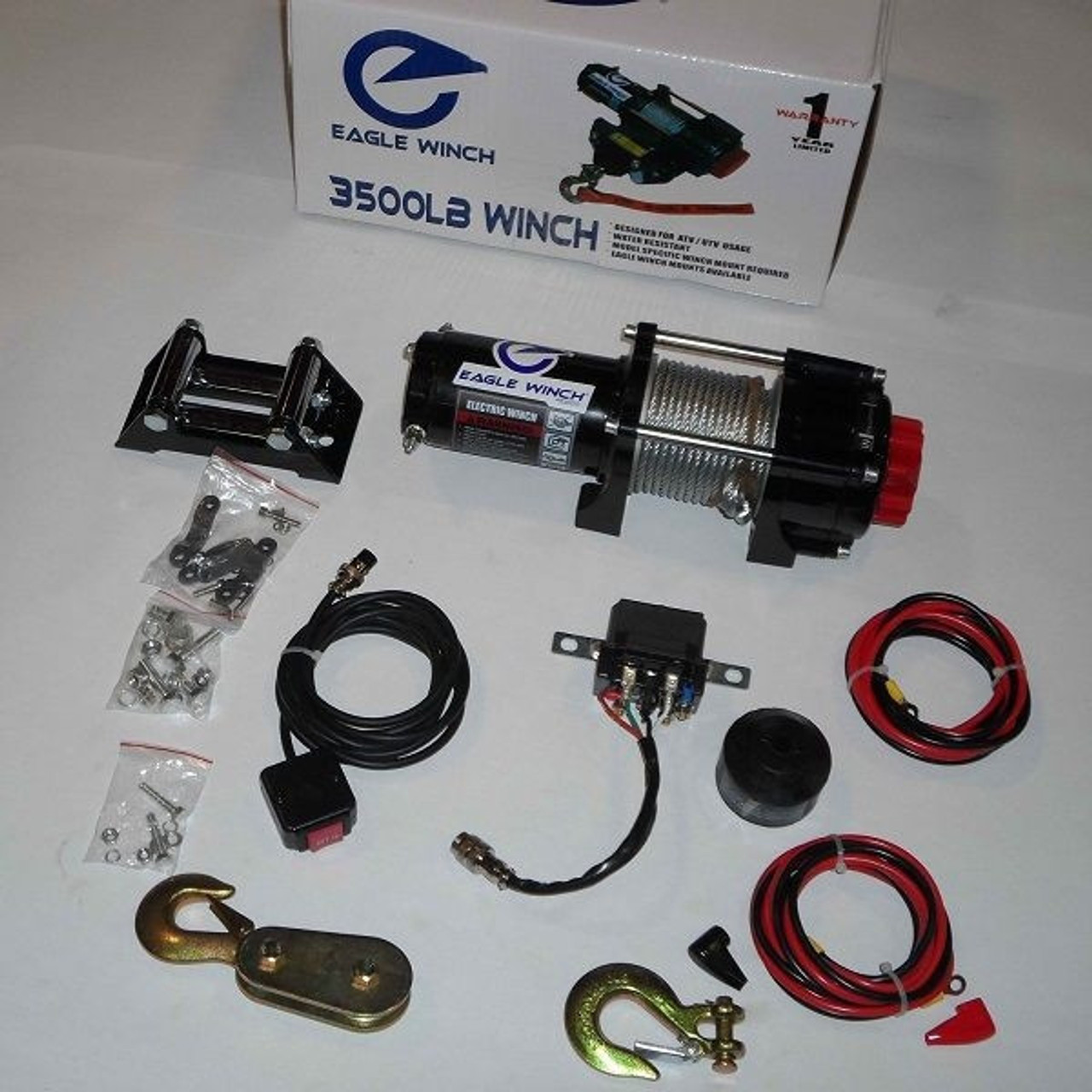 Kubota RTV/RTVX/Sidekick 3500 Lb Winch Steel Cable by Eagle Plow