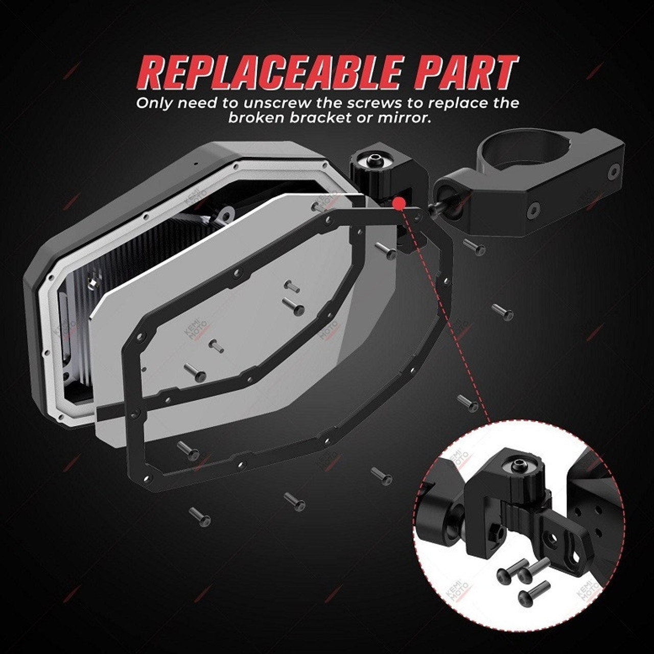 Kubota RTV / RTV X Side Mirrors with LED Turn Signal Lights