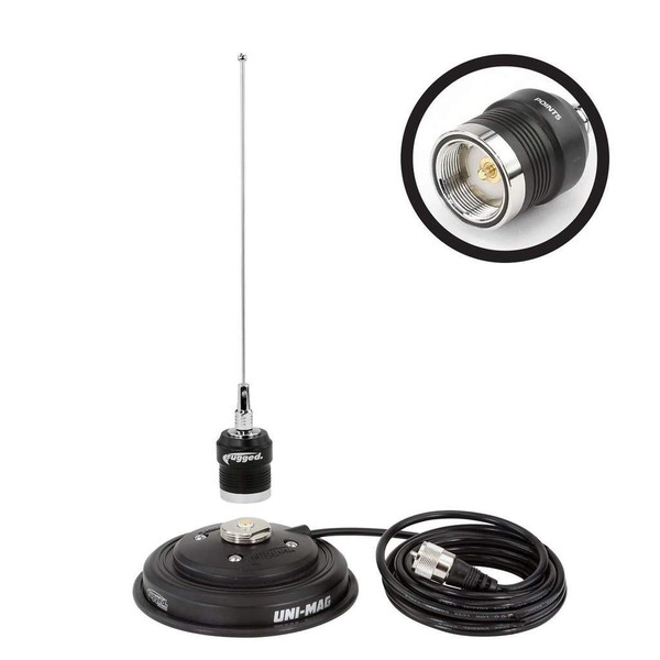 Kubota RTV UHF Antenna Kit with 1/2 Wave NGP Antenna and Magnetic Mount by Rugged Radios