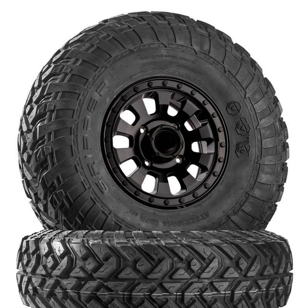 Kubota RTV Fuel Tactic D630 Satin Black Wheels w| Fuel Gripper R | T Tires