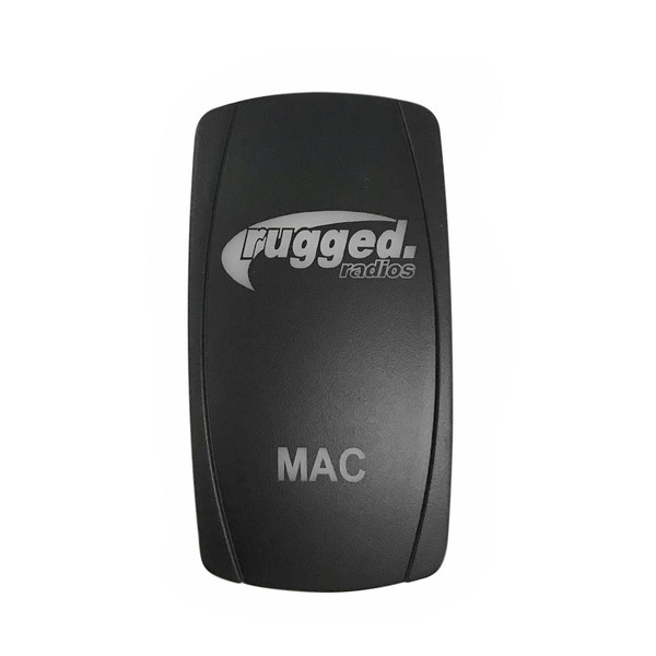 Kubota RTV Waterproof Rocker Switch with Rugged Logo and MAC Label By Rugged Radios