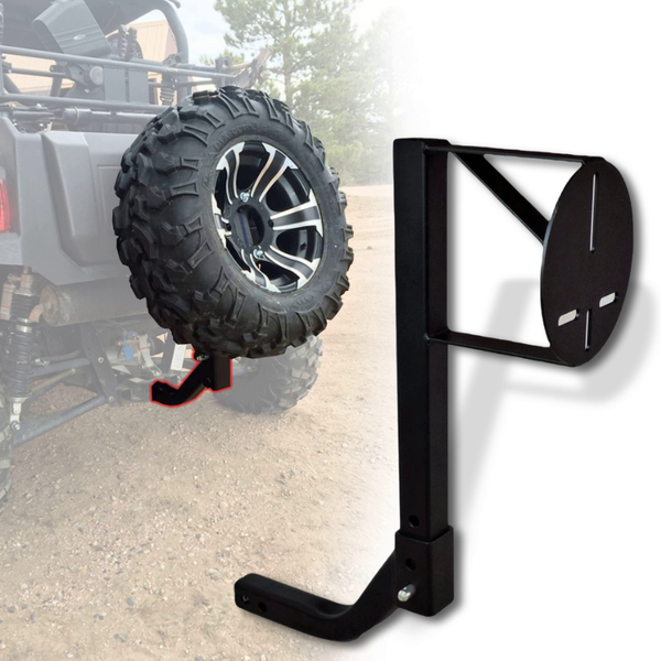 Kubota RTV/X Series/Sidekick Extended Spare Tire Mount for Deep Offset Wheels & Heavy Tires (2" Receiver) by Hornet Outdoors