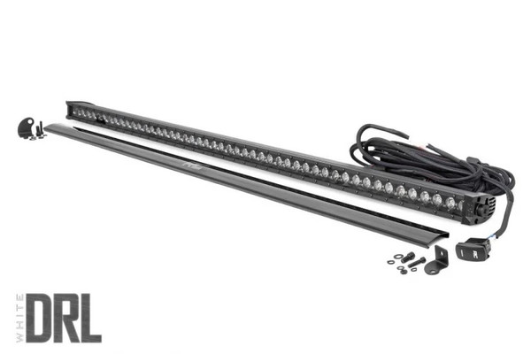 Kubota RTV 50-inch Straight Cree LED Light Bar - (Single Row | Black Series w/ Cool White DRL) by Rough Country