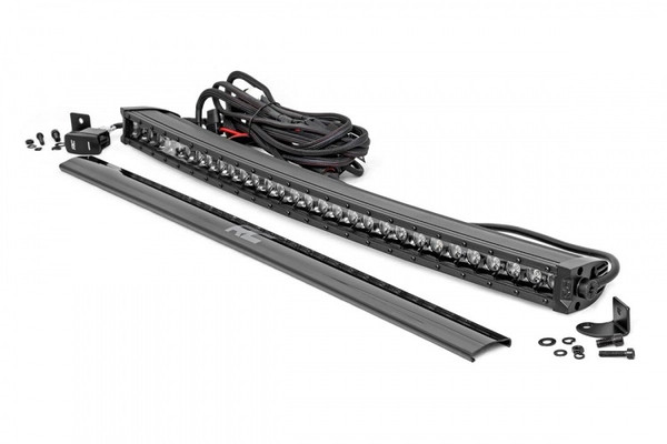 Kubota RTV 30-inch Curved Cree LED Light Bar - (Single Row | Black Series w/ Cool White DRL) by Rough Country