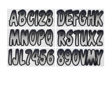 Ranger Lettering Silver/Black 3″ Registration Kit - Hardline Products