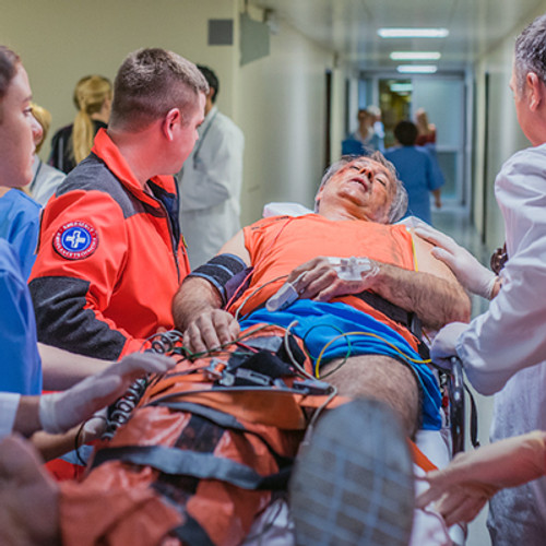 photo of emergency room patient on gurney
