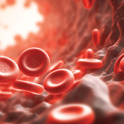 Illustration of red blood cells in the vein