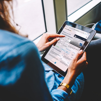 Tablet with CMEssentials+ user view.