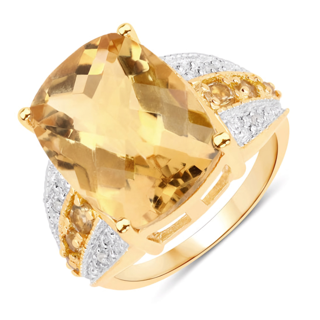 Genuine Citrine, White Topaz and Diamond-Accent Ring, Color: Yellow -  JCPenney