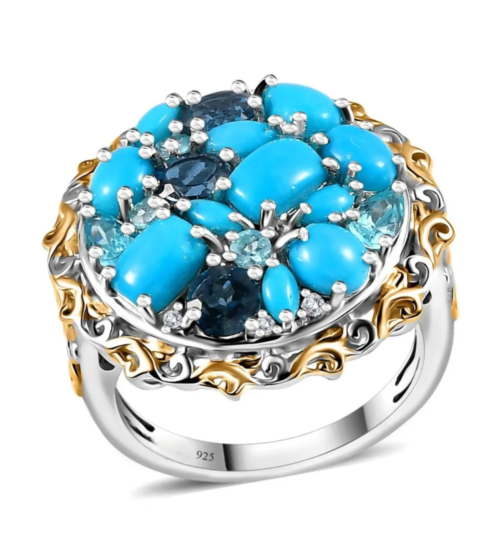 指輪・リング Sleeping Beauty Arizona Arizona Sleeping Beauty Turquoise Multi Gemstone Ring In 18K