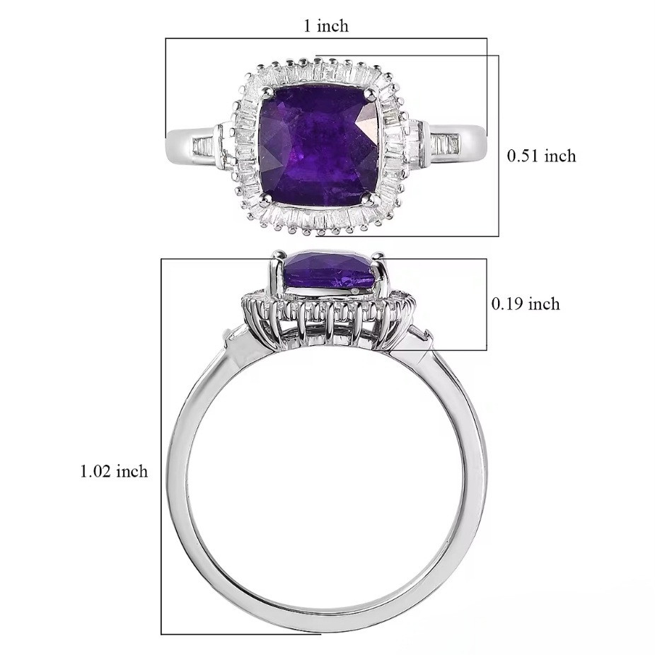 Hackmanite Color Change & Diamond Halo Ring 1.65ctw in 14k White Gold ...
