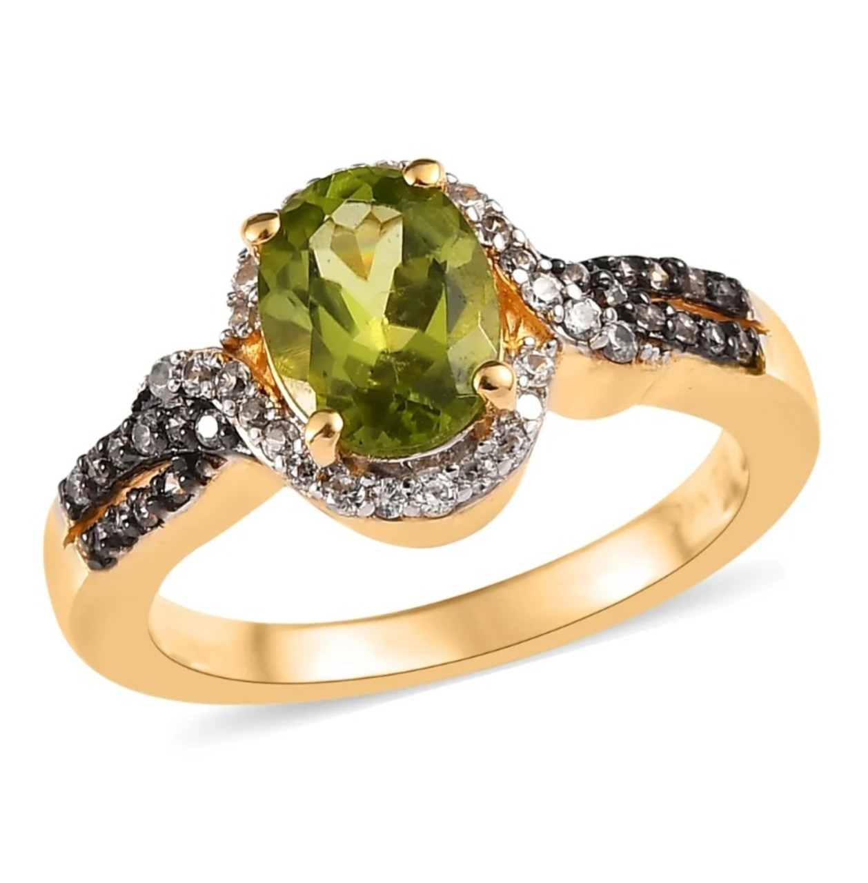 White Zircon Gold Ring (Design R1-Sparkle) | GemPundit