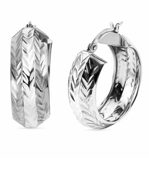 rhodium over sterling silver hoop earrings