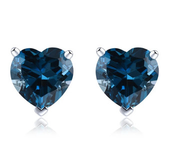 london blue topaz 8mm heart stud earrings in rhodium over sterling silver