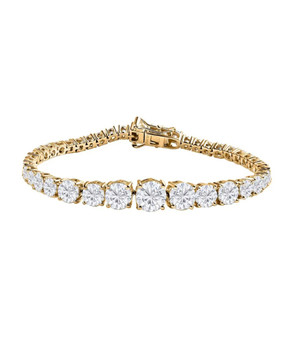 round moissanite tennis bracelet in 18k yellow gold over sterling silver
