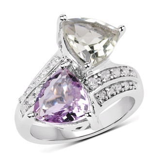rose de france amethyst prasiolite and topaz bypass ring in rhodium over sterling silver
