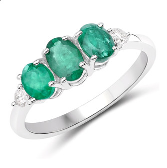 Emerald-diamond-trilogy-14k-white-gold-ring-stock-GGE687