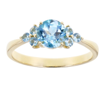 sky blue topaz 10k yellow gold ring front