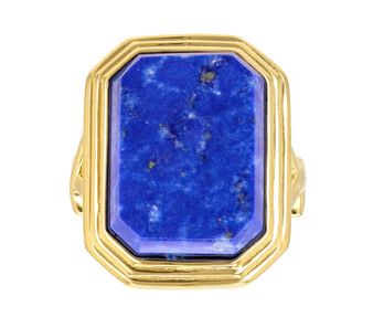 lapis lazuli ring in 18k yellow gold over sterling silver