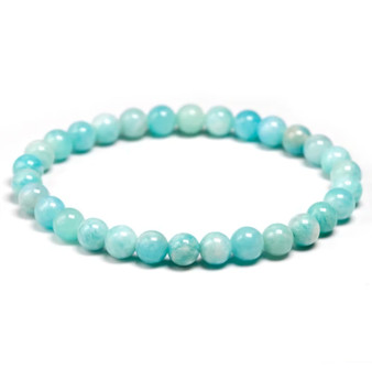 round natural amazonite beaded stretch bracelet 6 8 or 10mm