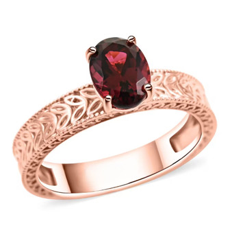 oval rubellite tourmaline solitaire ring in 14k rose gold