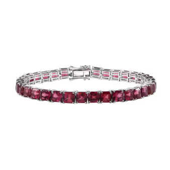 rubellite tourmaline tennis bracelet in 950 platinum
