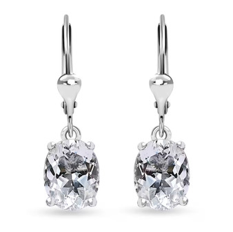 back view of brazilian petalite lever back earrings in rhodium over sterling silver