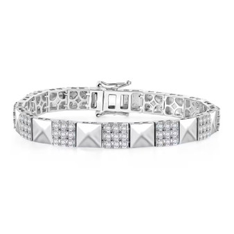 moissanite tennis bracelet in rhodium over sterling silver