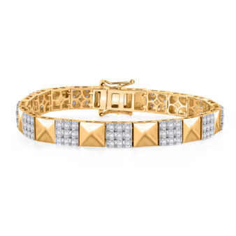 moissanite tennis bracelet in 18k yellow gold over sterling silver