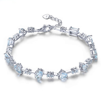 Aquamarine Bracelet in Rhodium over Sterling Silver 4.5ctw