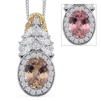 turkish diaspore, yellow sapphire, and white zircon halo sterling silver pendant necklace turkish diaspore, yellow sapphire, and white zircon halo sterling silver pendant necklace