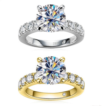 womens moissanite wedding ring in rhodium over sterling silver
