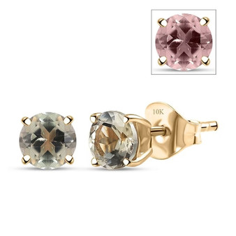front view of turkish diaspore round stud earrings in 10k yellow gold