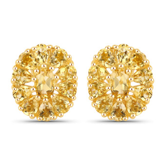 citrine cluster earrings in 18k yellow gold vermeil over sterling silver