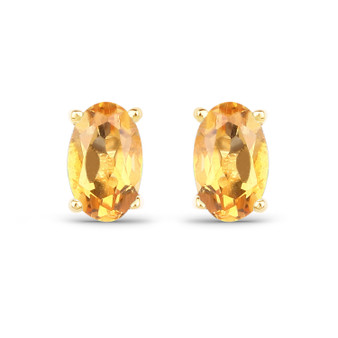 5x3mm oval citrine stud earrings in 10k yellow gold
