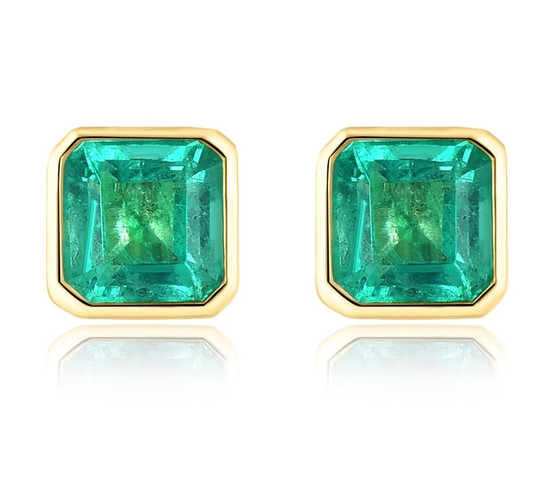 4mm Natural Gemstone Stud Earrings in 14K Yellow Gold 0.50ctw