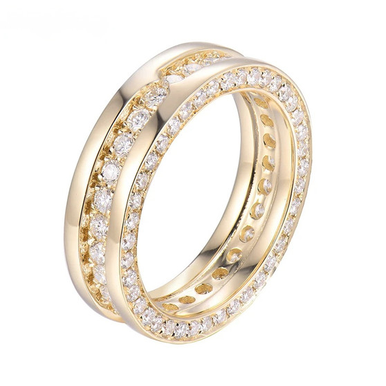 diamond eternity band ring in 14k yellow gold