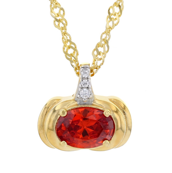 pumpkin pendant necklace in 18k yellow gold over sterling silver