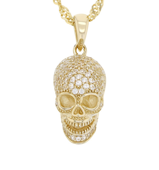white topaz pendant necklace in 18k yellow gold over sterling silver