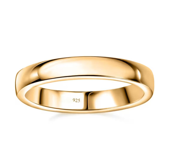 4mm 18k yellow gold over sterling silver band ring