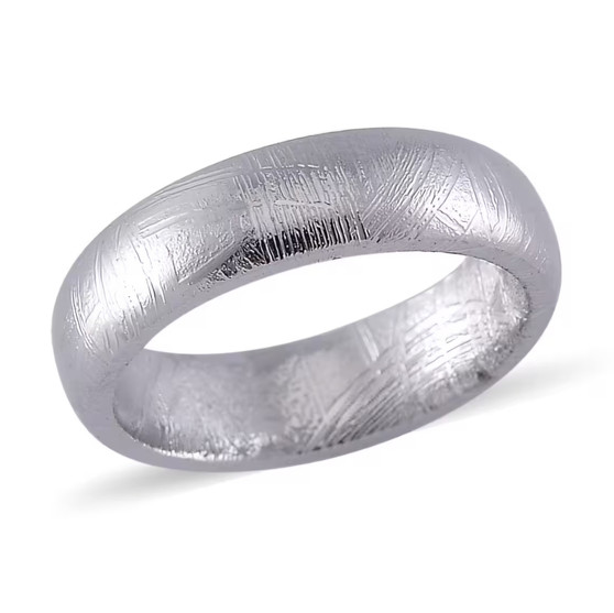 solid meteorite band ring