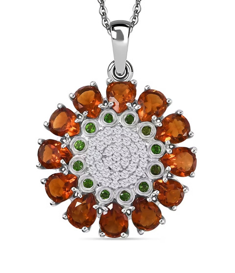 Maderia-citrine-multi-gem-cluster-flower-sterling-silver-necklace-stock-GGS5248