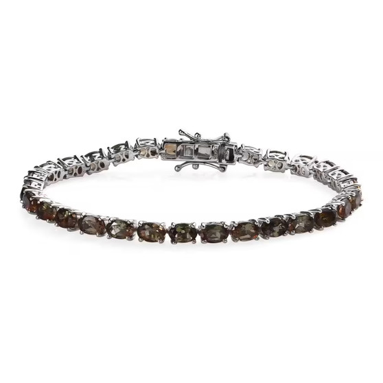andalusite tennis bracelet in rhodium over sterling silver