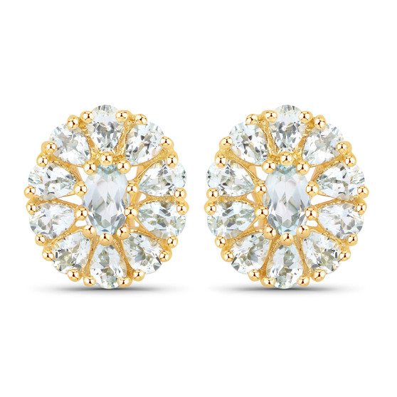 sky blue topaz earrings in 18k yellow gold over sterling silver