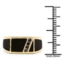 black diamond and black enamel geometric gents ring size reference