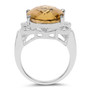checkerboard faceted citrine statement ring open gallery side view
