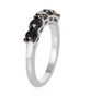 side view of black diamond 5 stone wedding ring in rhodium over sterling silver