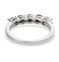 black diamond 5 stone wedding ring in rhodium over sterling silver